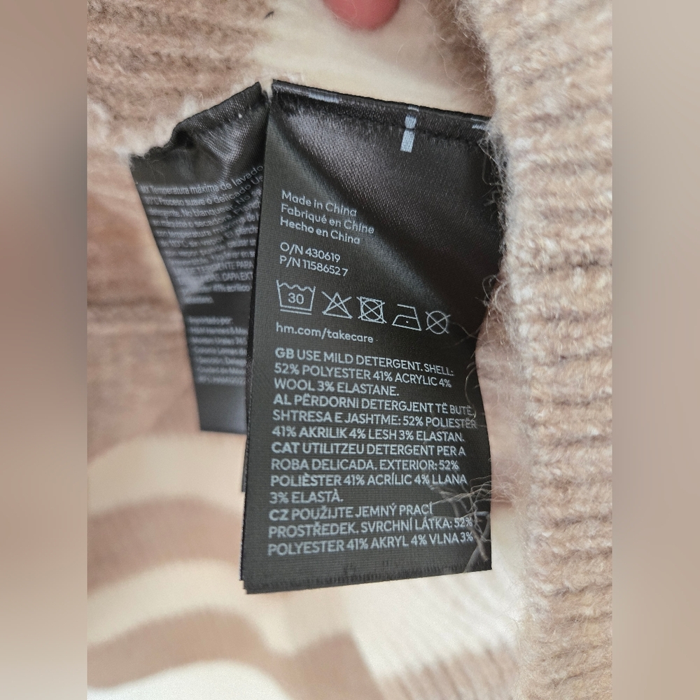 NWT H&M Beige and Cream Striped Cardigan - Picture 4 of 4